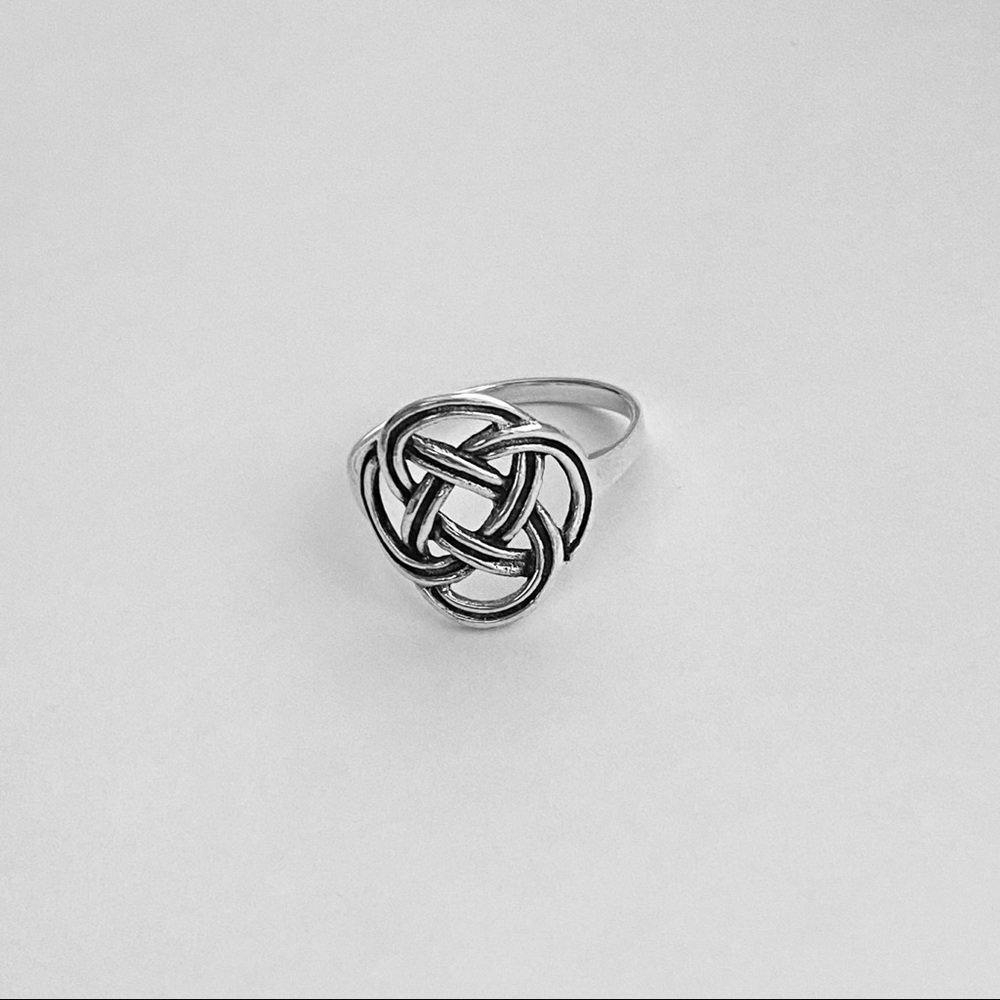 Sterling Silver Round Thin Celtic Ring, Endless K… - image 6